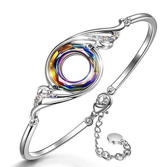 Swarovski Crystal Eco-Bracelet, Sustainable Style with Clear Sparkling Elements - Picture 2 of 5